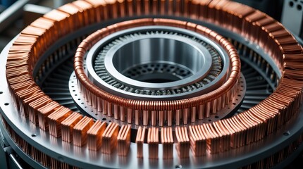 Copper Windings and Rotor: Scene of Electromechanical Precision and Internal Engineering