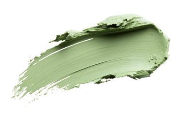 Green cosmetic smear on black