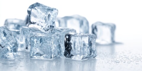 Close-up of clear ice cubes