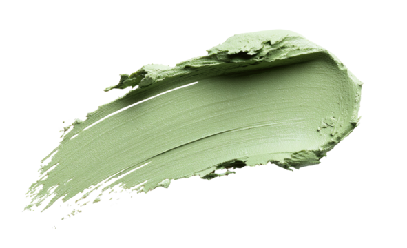 Green cosmetic smear on black