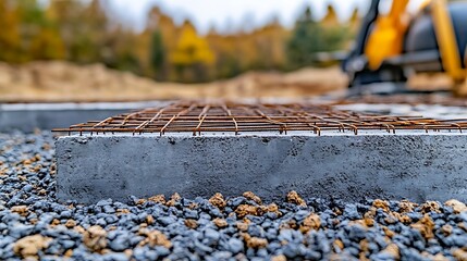 Reinforced Concrete Slab Construction Foundation Work with Site Prep, and Building.