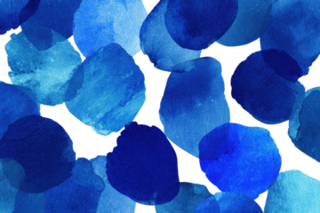 Abstract cerulean pacific blue color watercolor paint shapes isolated on transparent background PNG. Graphic resource, vibrant cold colors, art, artistic expression painting texture