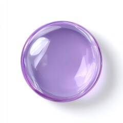 Obraz premium Atop-view, round, lavender-colored, liquid-filled container