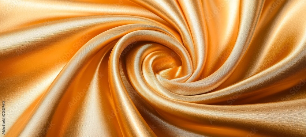 Poster elegant golden fabric with flowing swirls and luxurious texture creating a captivating design