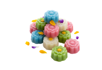 Floral rice cakes, also known as Kanom Nam Dok Mai, are a delightful Thai dessert.

