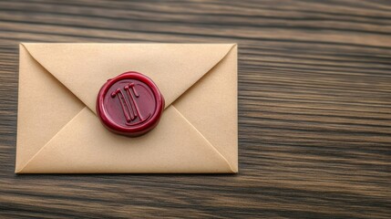 Vintage Envelope Sealed with Crimson Wax, Ideal for Historic Letters and Timeless Communication