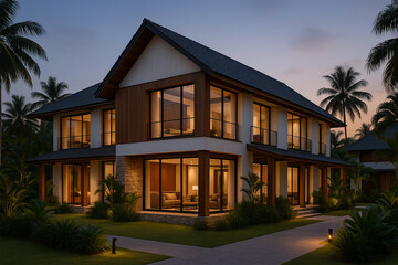 Indonesian Modern Farmhouse Style Hotel Exterior