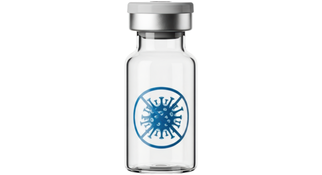 Isolated vial containing anti-viral medicine, vaccination against deadly virus and germs