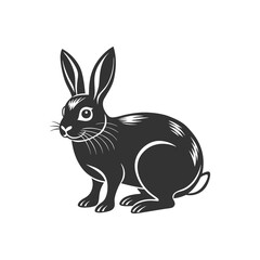 Cute vector illustration of a bunny rabbit with heart on white background