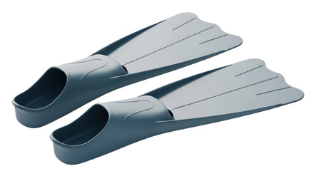 Isolated Pair of Blue Swimming Fins for Diving or Snorkeling Adventure and Exploration