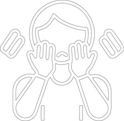 Person shouting with hands around mouth expression