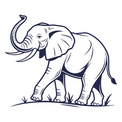 Majestic Elephant Walking in Nature A Serene and Powerful Illustration