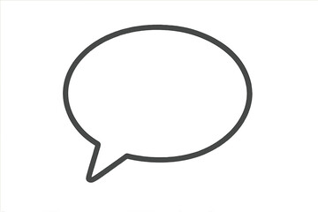 Naklejka premium Simple linear icon of speech bubble, minimalistic outline pictogram for web, graphic design, apps, social media, banners, cards, communication, chat, message concept, vector cartoon illustration