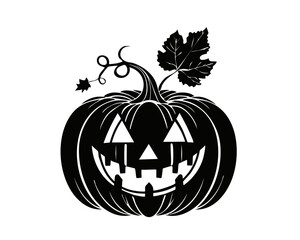 ハロウィンかぼちゃのシルエット素材 ジャックオーランタン
