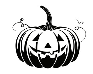 ハロウィンかぼちゃのシルエット素材 ジャックオーランタン
