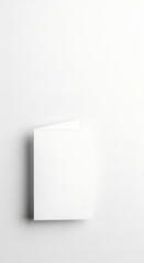 White Blank Folded Card or Brochure Mockup with Subtle Shadow