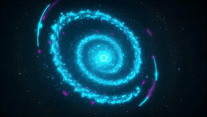 Cyan Spiral Galaxy – Futuristic Abstract Wallpaper and Banner Background