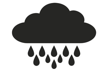 Cloud icon representing weather, internet, computing, and technology with network and data concept on blue background