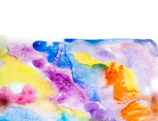Real Watercolor Art Hand Drawn Brush Colorful Abstract Background