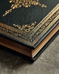 Ornate Leather-Bound Book Close-Up