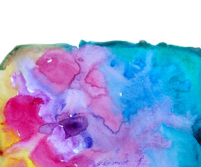 Real Watercolor Art Hand Drawn Brush Colorful Abstract Background