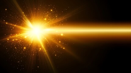Golden Blast A Stunning Display of Radiant Light and Abstract Energy Emanating in All Directions