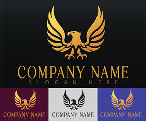 A sleek emblem design of an abstract eagle.
