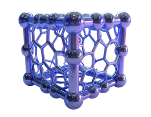 Next-Generation Technology, Microscopic Carbon Lattice, Studio Shot, Isolated.