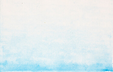 Delicate blue watercolor gradient fading from white creates a soft and subtle background