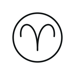 Obraz premium Aries icon in line style for mystic, constellation, and astrology visuals.