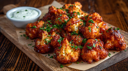 Delicious boneless chicken and sauce arrangement

