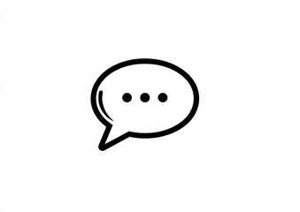 Simple black speech bubble icon with three dots