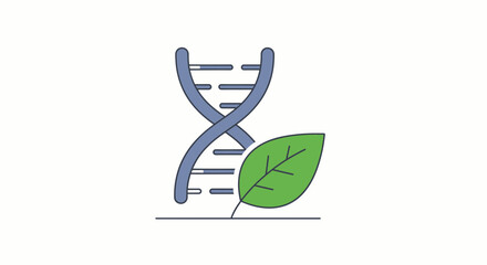 Genetic Research And Plant Biology Intertwined With Green Leaf