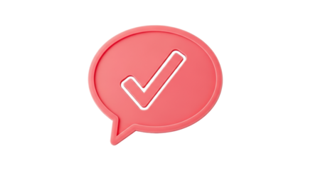 Isolated Speech Bubble with Check Mark