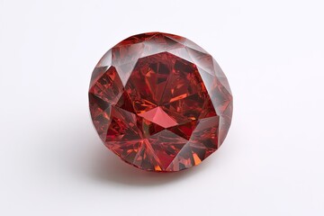 Red gemstone, round brilliant cut