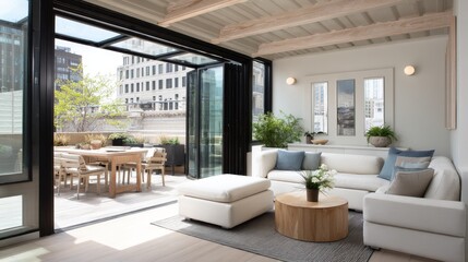 Open-plan living area with patio access.