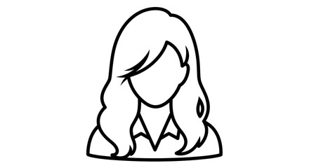 Isolated Female Avatar Outline