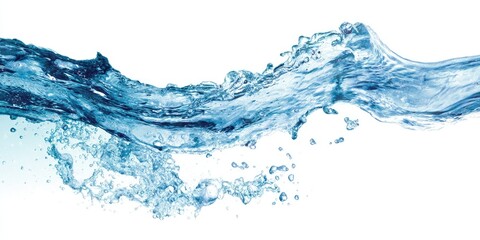 Fototapeta premium Water splash, dynamic, flowing blue, abstract
