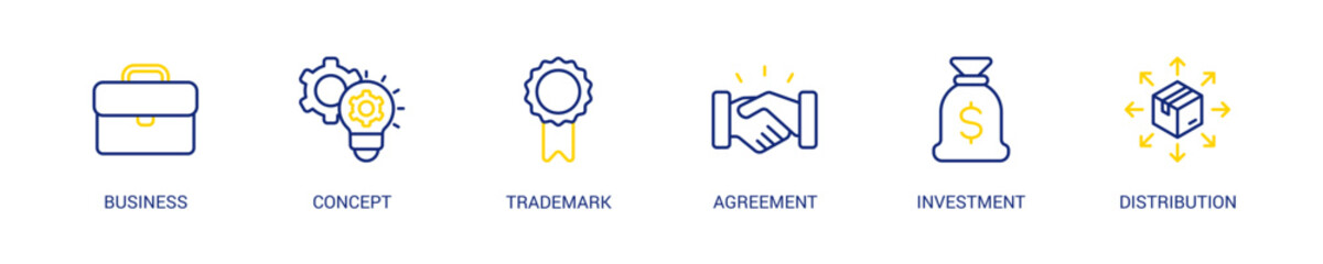 Franchise Line Color Icon Set. Vector Illustration Concept With Some Icons. Designed In Line Color Style