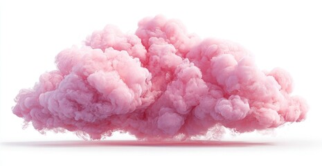 Fluffy pink cloud, isolated on white