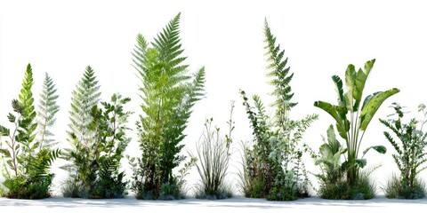 Obraz premium Lush greenery of various tropical plants