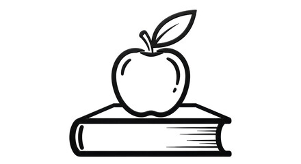 Isolated Apple on Book