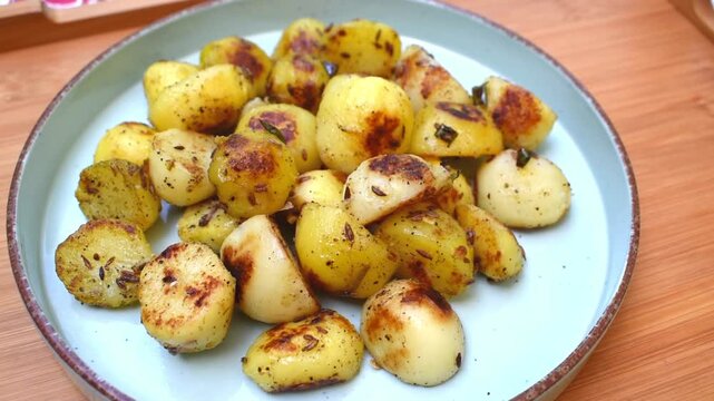Vrat wale aloo or boiled potato recipe. Navratri, ekadashi, durga pooja, ram navmi fast food.