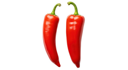 Isolated Two Red Chili Peppers