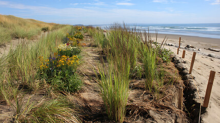 The north sea at kampen on the island sylt germany focus on foreground
