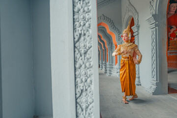 Traditional Khmer apsara dancers perform at a pagoda in Tra Vinh province, Vietnam