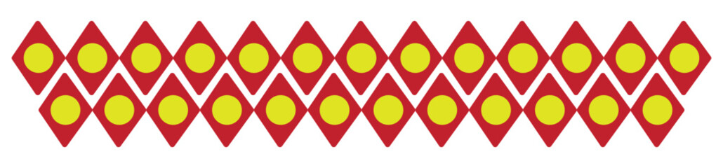 Yellow and red festive border decorative design element