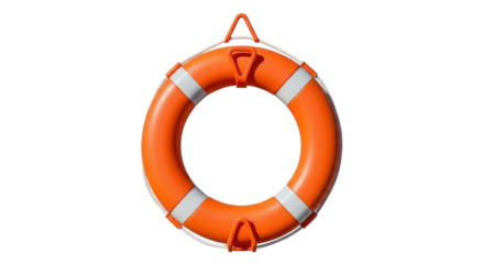 Isolated Orange Lifebuoy