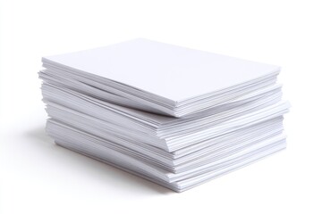Stack of blank white paper sheets