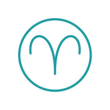 Aries icon in color for horoscope, constellation, and astrology themes.